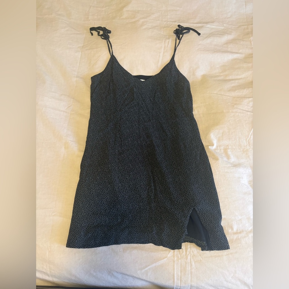 Abercrombie & Fitch Black Polka Dot Slip Dress